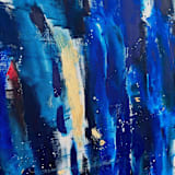 "Held by Blue" - Original Painting in blue by Karine Tonial Grimm