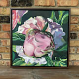 "My Garden Peonies" - Original Painting in pink by Mandy Trimble Leonard