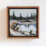 "Pine Hill - Framed painting" - Original Painting in natural by Weronika Zubek