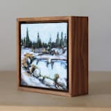"Pine Hill - Framed painting" - Original Painting in natural by Weronika Zubek