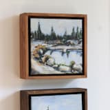 "Pine Hill - Framed painting" - Original Painting in natural by Weronika Zubek