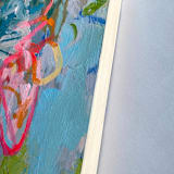 "Balanced Descension I" - Original Painting in blue by Carol Barber