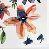 "Les Fleurs" - Original Painting in orange by Mary Gaspar