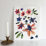"Les Fleurs" - Original Painting in orange by Mary Gaspar