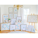 "Golden Hydrangea Original Art [Blue & White III]" - Original Painting in blue by Liesel Anne