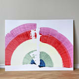 "talk to me colors 2" - Original Painting in multicolor by bari wieselman schulman