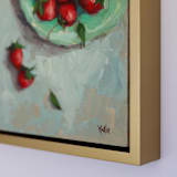 "Strawberries on a Plate" - Original Painting in red by Wendy Keller