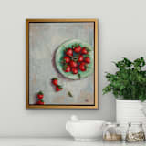 "Strawberries on a Plate" - Original Painting in red by Wendy Keller