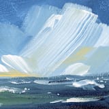 "Long Island Sound" - Original Painting in blue by Green Barn Studio