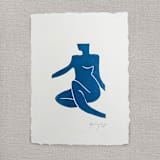 "Lady in Blue" - Original Painting in blue by Maja Cunningham