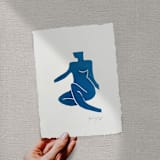 "Lady in Blue" - Original Painting in blue by Maja Cunningham