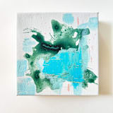 "Newport Abstract in Blue and Green" - Original Painting in blue by Green Barn Studio