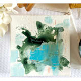 "Newport Abstract in Blue and Green" - Original Painting in blue by Green Barn Studio