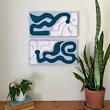 "Mirror Blooms- Set of 2 Original Acrylic Paintings" - Original Painting in multicolor by Kate Sowinski