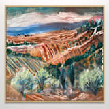 "“The Road from Pienza” – 58x52 Original Landscape Painting (Framed)" - Original Painting in multicolor by Sarah Mankin