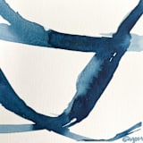 "Small Blue Plant Cell" - Original Painting in blue by Mary Gaspar