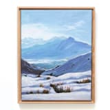 "White Coat - Winter mountain landscape" - Original Painting in blue by Weronika Zubek