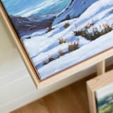 "White Coat - Winter mountain landscape" - Original Painting in blue by Weronika Zubek