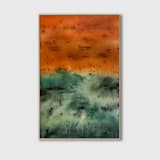 "A Quiet Trace" - Original Painting in green by Karine Tonial Grimm