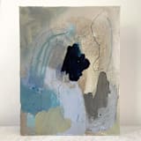"Waterfall on an Overcast Day" - Original Painting in blue by Nicole Simms