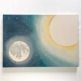 "Night Reflection" - Original Painting in blue by Holly Whitcomb