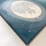 "Night Reflection" - Original Painting in blue by Holly Whitcomb