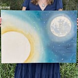 "Night Reflection" - Original Painting in blue by Holly Whitcomb
