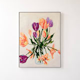 "Tulips for my Tulip" - Original Painting in beige by Kathryn Kelly