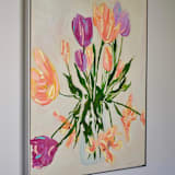 "Tulips for my Tulip" - Original Painting in beige by Kathryn Kelly