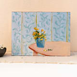 "Lace & Flowers No. 3" - Original Painting in multicolor by Lottie Aldarwish