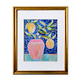 "Lemons w/Vase" - Original Painting in blue by AlisonJerry