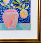 "Lemons w/Vase" - Original Painting in blue by AlisonJerry