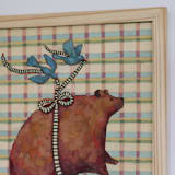 "Bear" - Original Painting in brown by Wendy Keller