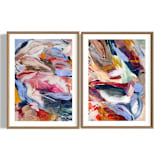 "“The Shape of a Feeling” – Framed Original Diptych on Paper" - Original Painting in multicolor by Sarah Mankin