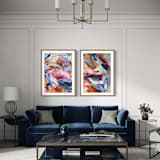 "“The Shape of a Feeling” – Framed Original Diptych on Paper" - Original Painting in multicolor by Sarah Mankin