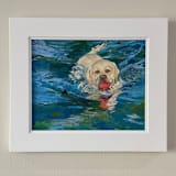 ""Devotion" Original Framed Oil Painting" - Original Painting in blue by Mary Hills Powell