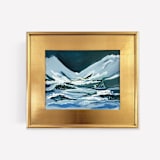 "Squall Line, Ocean Scene" - Original Painting in blue by Green Barn Studio