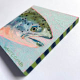 "Mini Trout Oil Painting" - Original Painting in multicolorassorted-colors by Holly Whitcomb