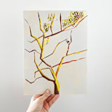 "Autumn Light Original Gouache art" - Original Painting in yellow by Lucrecia Caporale