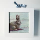 "Snow Bunny, Original Acrylic Painting" - Original Painting in multicolorassorted-colors by Carol C. Young