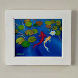 ""Duet" Original Framed Oil Painting" - Original Painting in blue by Mary Hills Powell