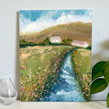 "River Cottages" - Original Painting in multicolor by Lindsay Megahed