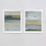 "Open Field No. 2 and No. 3 - Original Set" - Original Painting in green by Julia Contacessi