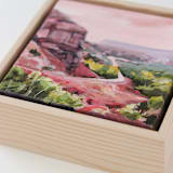 "Pink New Mexico landscape" - Original Painting in pink by Weronika Zubek