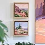 "Pink New Mexico landscape" - Original Painting in pink by Weronika Zubek