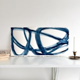 "Indigo Cell Landscape" - Original Painting in blue by Mary Gaspar