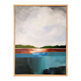 "Water Edge Falls" - Original Painting in blue by AlisonJerry