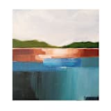 "Water Edge Falls" - Original Painting in blue by AlisonJerry