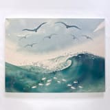 "The Sea Sings" - Original Painting in blue by Holly Whitcomb