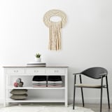 "Macrame wall hanging- Medium Ivory Crest" - Original Painting in natural by Bharti Trivedi